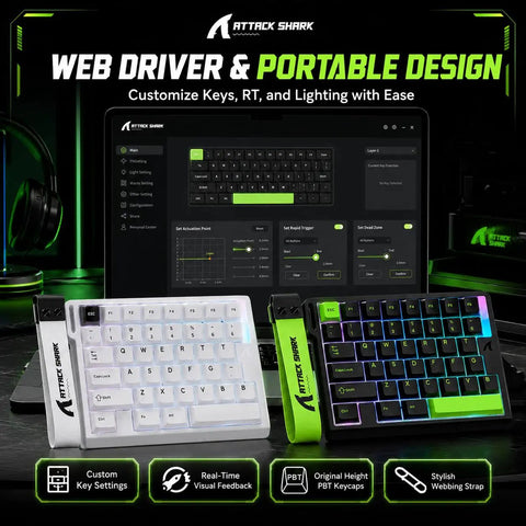 Dope One Handed Gaming Keyboard With Hall Effect Magnetic Switches, 36 Key Rapid Trigger Design, Snappy 8000Hz Polling Rate, Custom Rgb Effects, Wired Esports Controller Built For Slick Fps Shootouts And Rig Upgrades on a laptop with customization software.