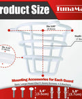 Product size details of Straight Up Heavy Duty White Sprinkler Cage Guards Designed To Block Accidental Hits on pipes.