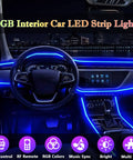 RGB Car Interior Lighting Kit With Fiber Optic 6 In 1 Ambient Light 315 Inches Integrated Fiber Optic 16 Million Colors