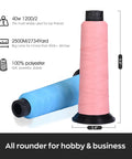 Matte Embroidery Thread 40WT Low Sheen Polyester For Embroidery Machines 2500M Spool White 8679 Pro Grade Quality