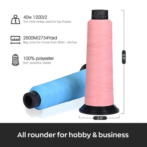Matte Embroidery Thread 40WT Low Sheen Polyester For Embroidery Machines 2500M Spool White 8679 Pro Grade Quality
