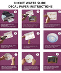 DIY instructions for using Clear Waterslide Decal Paper for Inkjet Printers, 20 Sheets, 8.5x11 Inch Transparent Water Transfer Paper