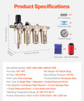 All-In-One Air Compressor Filter Regulator With Four-Stage Filtration And Desiccant Dryer specifications and components