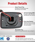 Product details for License Plate Lights For Toyota Tacoma 1995 1996 1997 1998 1999 2000 2001 2002 2003 2004 Black Housing 6000K White LED 2 Pack Non Polarity Plug And Play