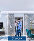 Living room with 6 Inch Recessed LED Ceiling Light 12 Pack Dimmable Canless Wafer Light With Junction Box Ultra Thin Downlight