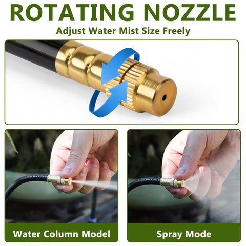 Rotating nozzle of Drip Irrigation System 65.5Ft Flexible 360 Degree Bendable Nozzles With Quick Connectors For Garden Greenhouse Yard And Plants