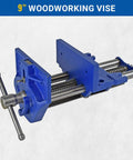 Rapid Action 9-Inch Woodworking Vise With Quick Release Lever, Heavy Duty Cast Iron Build, Chrome Sliding T-Bar Handle