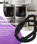 Washer Drain Hose Replacement Compatible With Maytag 1CWTW4 2DWTW 3DWTW 3LWTW 3NWTW4800 3SWTW4800 4GWTW 4GMVW 4KMVW 4KNTW 7MMVW Series Plug And Play No Fuss Install Flexible Hose For Quiet Leak Free Draining, black corrugated hose for front-load washer