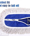 Heavy Duty Cotton Dust Mop Head Refill For Fast Floor Sweeping And Gym Maintenance Super Tight Short Fiber Pad with secure fit and ties.