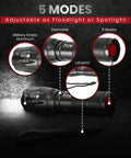 Rechargeable Tactical Flashlight LFX1000 Kit With USB Charger And Battery Included Ultra Bright LED Zoomable Beam Five Modes