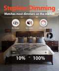 Room with dimmable lighting showing various light levels and features, illustrating 12 Pack 6 Inch LED Recessed Downlights With J Box Dimmable Canless Ceiling Lights Kickin Bright 850 Lumens 12W Six CCT Switchable 2700K 3000K 3500K 4000K 5000K 6000K ETL Listed Energy Star IC Rated.