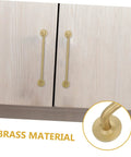 Brushed Brass Cabinet Handles Set Of 2 Solid Brass Drawer Pulls With Base 160mm Hole Spacing on white wood cabinet