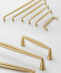 Bow Style Brass Cabinet Pulls For Kitchen And Bath, Easy Install Drawer Handles, Sleek Satin Finish, 128mm Center-To-Center Holes