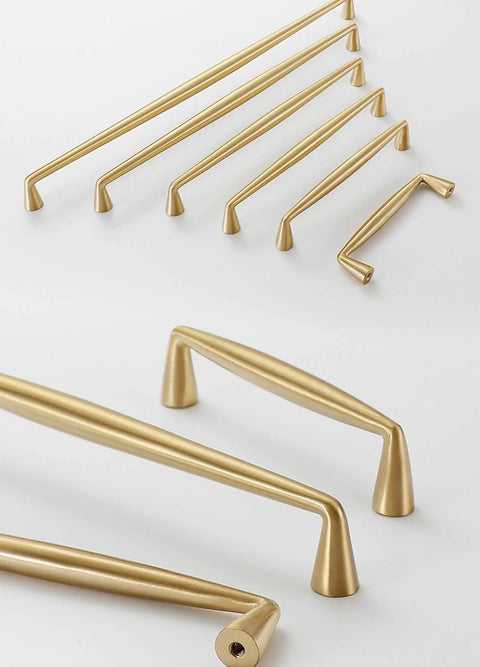 Bow Style Brass Cabinet Pulls For Kitchen And Bath, Easy Install Drawer Handles, Sleek Satin Finish, 128mm Center-To-Center Holes