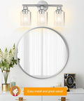 Dope Black Matte Vanity Light Fixture With 3 Light Wall Sconces And Clear Glass Shades Modern Iron Bath Wall Lamp over mirror