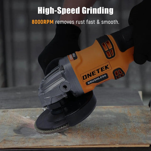 Cordless Four And One Half Inch Angle Grinder With Brushless Motor 8000 RPM Variable Speed A Real Boss For Cutting Grinding And Polishing