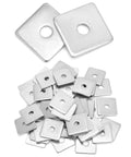 QWORK galvanized square washers, 1/2 in ID, 2x2 in OD, 3/16 in thick, 50-pack