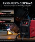 60Amp Non HF Plasma Cutter Dual Voltage 110V 220V With Large LED Display 4 In 1 Cutting Modes in use cutting metal