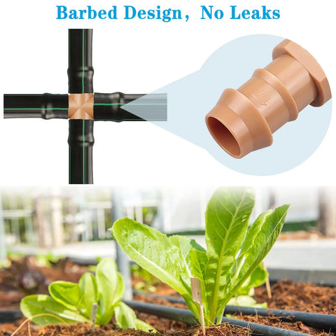 Four Way Cross Tee Fittings For One Half Inch Drip Irrigation Tubing Pack Of Twelve Barbed Cross Connectors For Lawn Garden Patio Irrigation