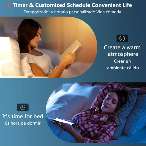 Smart WiFi Color Changing LED Light Bulbs With Alexa Google Home Siri Control 900 Lumen 10W 80W Equivalent A19 E26 in bedroom scene