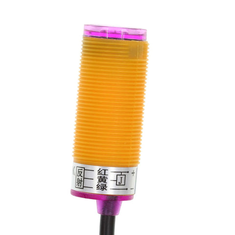 Infrared Obstacle Avoidance Sensor E18 D50NK 5V Photoelectric Switch compact cylindrical design with yellow casing