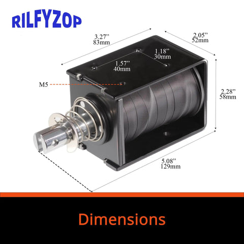 Beefed Up Industrial Grade Open Frame Linear Actuator With 12V DC Coil, 20mm Stroke, 80N Pull, Rectangular Electromagnet Dimensions