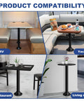 Heavy Duty Aluminum RV Table Base Mount And Camper Table Legs With Tool Free Height Adjustment in RV, Yacht, Restaurant, Living Room.