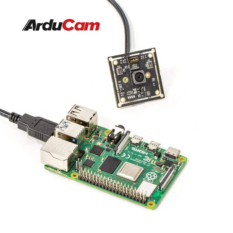16MP Autofocus USB Camera With Built In Microphone For PC And Laptop connected to a circuit board with 1m cable
