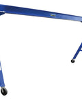Heavy Duty Adjustable Height Gantry Crane 4000 Lb Capacity with blue steel frame and swivel casters for mobility.