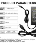 24V Power Supply Adapter 100-240V AC To DC 24V 6A Max 144W With 5.5mm By 2.1mm DC Plug product details and specifications