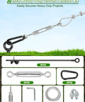 Beefy Heavy Duty Ground Anchors Kit 4 Pack 30 Inch Anchors With Fifty Foot Three Sixteenth Inch Galvanized Cable Turnbuckles Carabiners And Rope Clamps For Sheds Trees Trampolines Greenhouses Swing Sets And Tents components