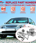 Timing Belt Kit With Water Pump And Tensioner For Honda Civic 2001 2002 2003 2004 2005 1.7L L4 SOHC Non Si DX LX EX HX GX