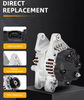 Heavy Duty Alternator For Kia Sedona 2002 To 2005 120 Amp 6 Groove Pulley showing mounting holes and electrical connections.