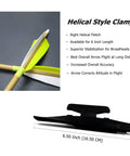 Fletching Jig With Straight Helix Clamps Adjustable Fletch Tool Feather Stick Kit showing right helical fletch and clamp