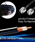 Beefy BNC Crimp Tool Kit With 20 RG58 Male Connectors, 10 BNC Female To Female Adapters, Coax Cable Stripper, Heat Shrink Tubes, And Cable Tester For RG58 RG59 RG62 RG174