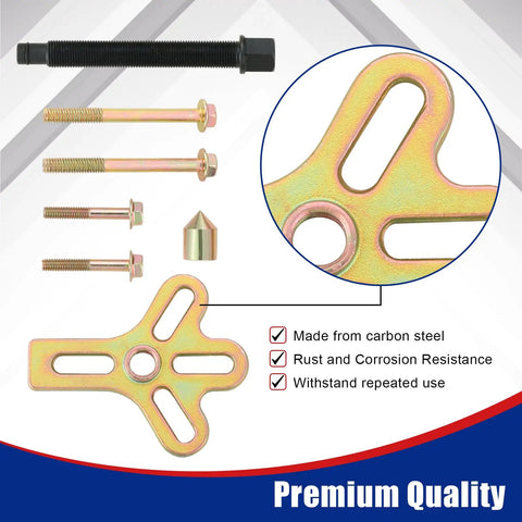 Harmonic Balancer Steering Wheel Puller Kit 13 Piece Set For Auto Maintenance with bolts, yoke, carbon steel materials