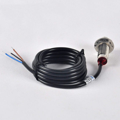 Ten Millimeter Hall Effect Proximity Sensor With NPN Normally Open Output, DC Five To Thirty Volts, 12 Millimeter Thread, Inductive Switch