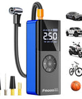 On The Go Portable Tire Inflator Air Compressor With Digital Gauge 160 PSI Cordless Dual Power 6000mAh LED Light