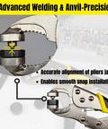 Heavy Duty Snap Fasteners Kit For Boat Covers And Outdoor Fabric, pliers close-up aligning 15mm press studs for marine snaps