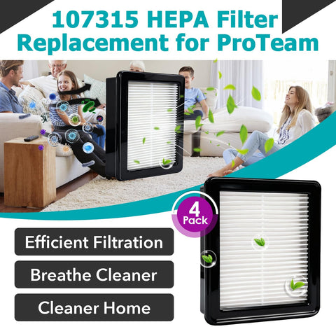 HEPA Filter Replacement 4 Pack For Coach Pro 10 SC Pro 6 GoFree Flex Pro And ProVac FS 6 Vacuum Cleaners 107315 packaging
