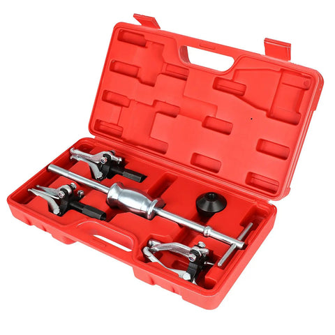 Heavy Duty 3 Jaw Slide Hammer Puller Set Built Tough For Quick Gear Bearing And Flywheel Removal in red case.
