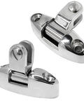 Heavy Duty 316 Stainless Steel Bimini Top Swivel Deck Hinge With 180 Degree Adjustable Quick Release Side Mount Hardware, angled view.