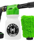 Foam Cannon Sprayer Car Wash Kit With Soap Microfiber Mitt Storage Bag And Snow Foam Blaster Connects To Garden Hose For Easy Pro Grade Auto Cleaning At Home