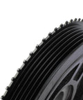 Close-up of Mazda Engine Harmonic Balancer Crankshaft Pulley showing gears and black finish, for Mazda 3 2007-2013 Mazda 6 2006-2007 CX7 2007-2012