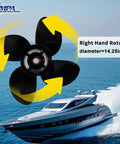 Upgraded Heavy Duty Aluminum Boat Propeller 14 1/4 X 19 Pitch Four Blade Right Hand Rotation For Yamaha Outboards 150 300 HP