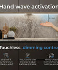 Hand demonstrating Hands Free Wave Activated Under Cabinet LED Lighting Kit 6 Pack 12 Inch Dimmable Touchless Dimming No Remote Needed