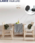 Adjustable Leveling Feet Set For Furniture 48 Or 72 Pieces Threaded Levelers with table and chairs on wooden floor