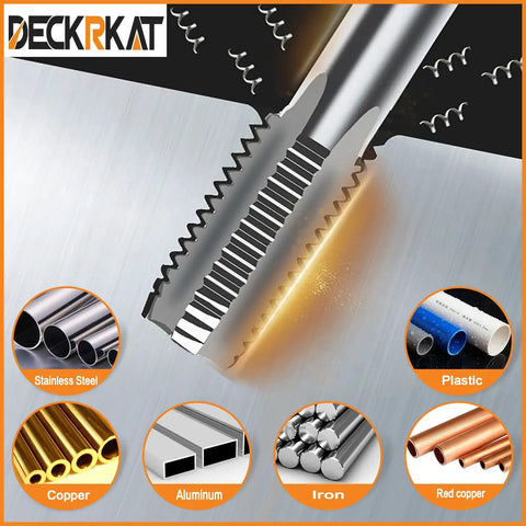Five Piece NPT Pipe Tap Set For Clean Accurate Threads Carbon Steel Taps In One Eighth Inch To Three Quarter Inch with various material compatibility