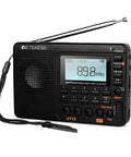 Compact Digital Shortwave Radio With AM FM SW Bands, 1000mAh Rechargeable Battery, Presets, TF Card Playback And Recording