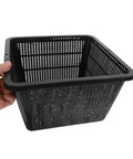 Hydroponic Plant Basket Net Pots 2 Pack For Veggie Growing, Lightweight Plastic Mesh Pots, Easy To Move And Relocate, Dope Garden Gear For Indoor And Outdoor Hydroponics black mesh pot held in hand